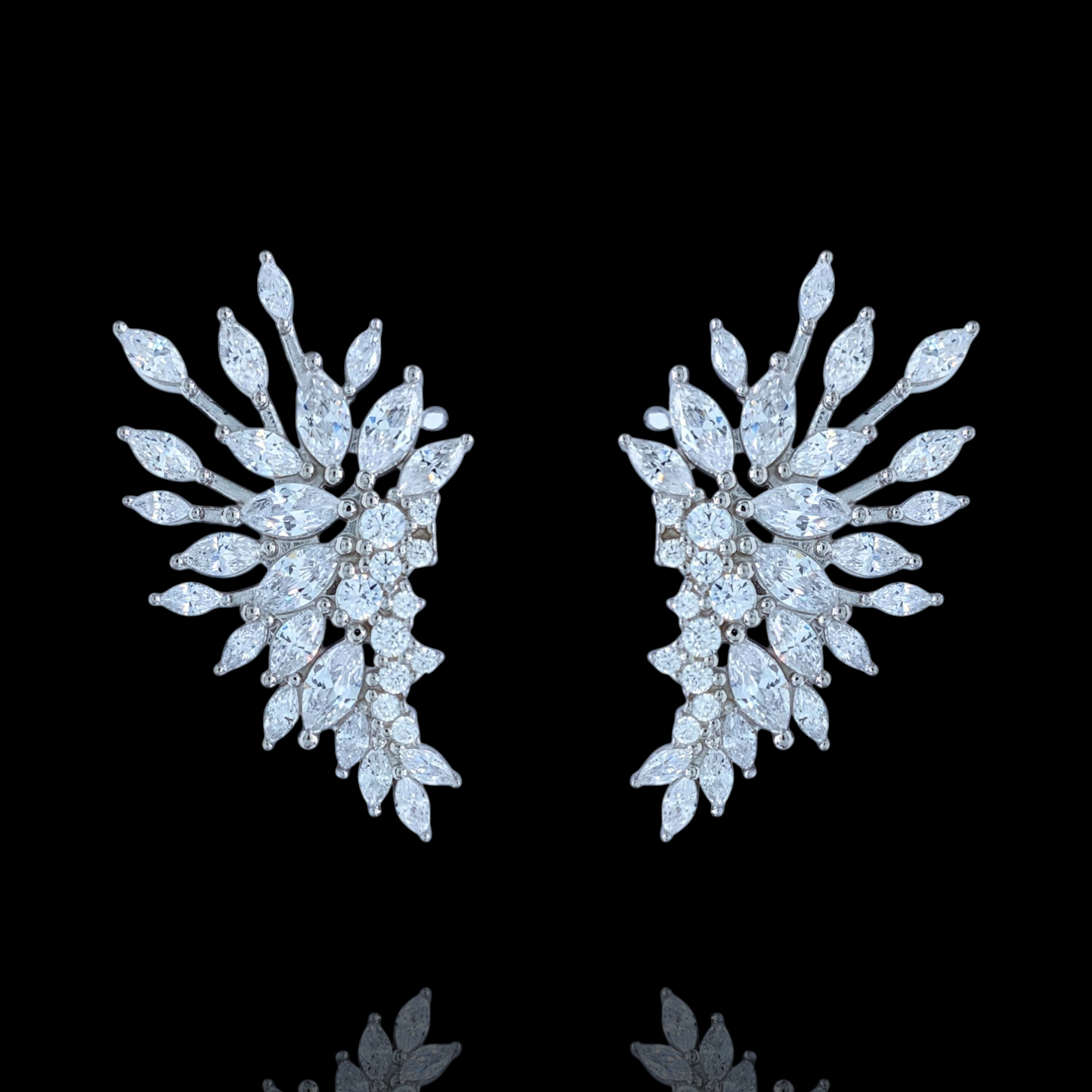 Boucles d'Oreilles Argent 925 Rhodié Oxydes de Zirconium