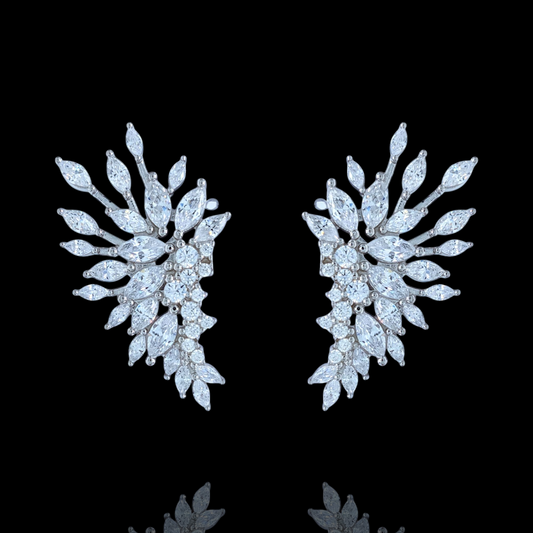 Boucles d'Oreilles Argent 925 Rhodié Oxydes de Zirconium