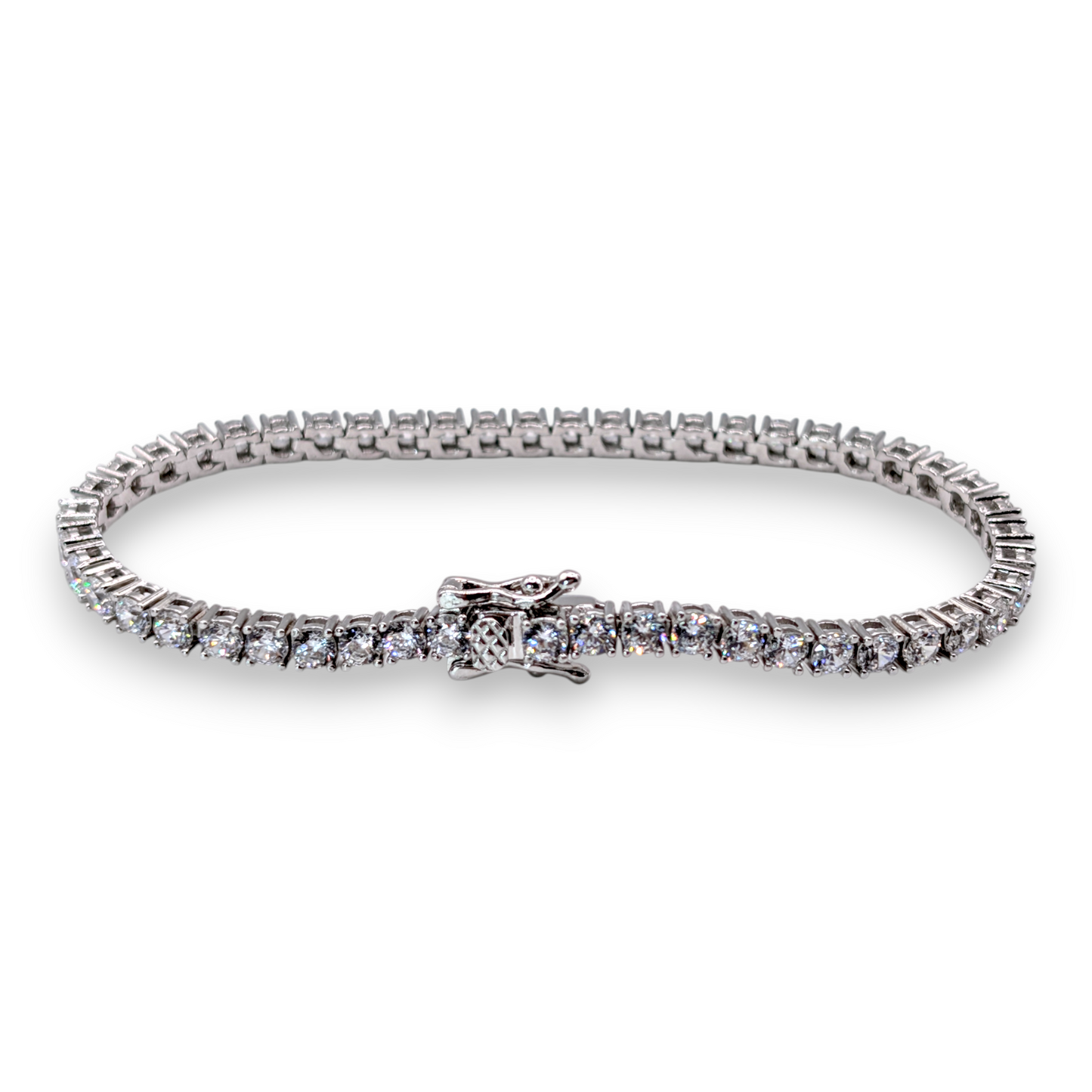 Bracelet Tennis en Argent 925 Rhodié et Oxydes de Zirconium (3mm - 17,5cm)
