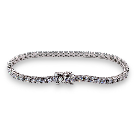 Bracelet Tennis en Argent 925 Rhodié et Oxydes de Zirconium (3mm - 17,5cm)