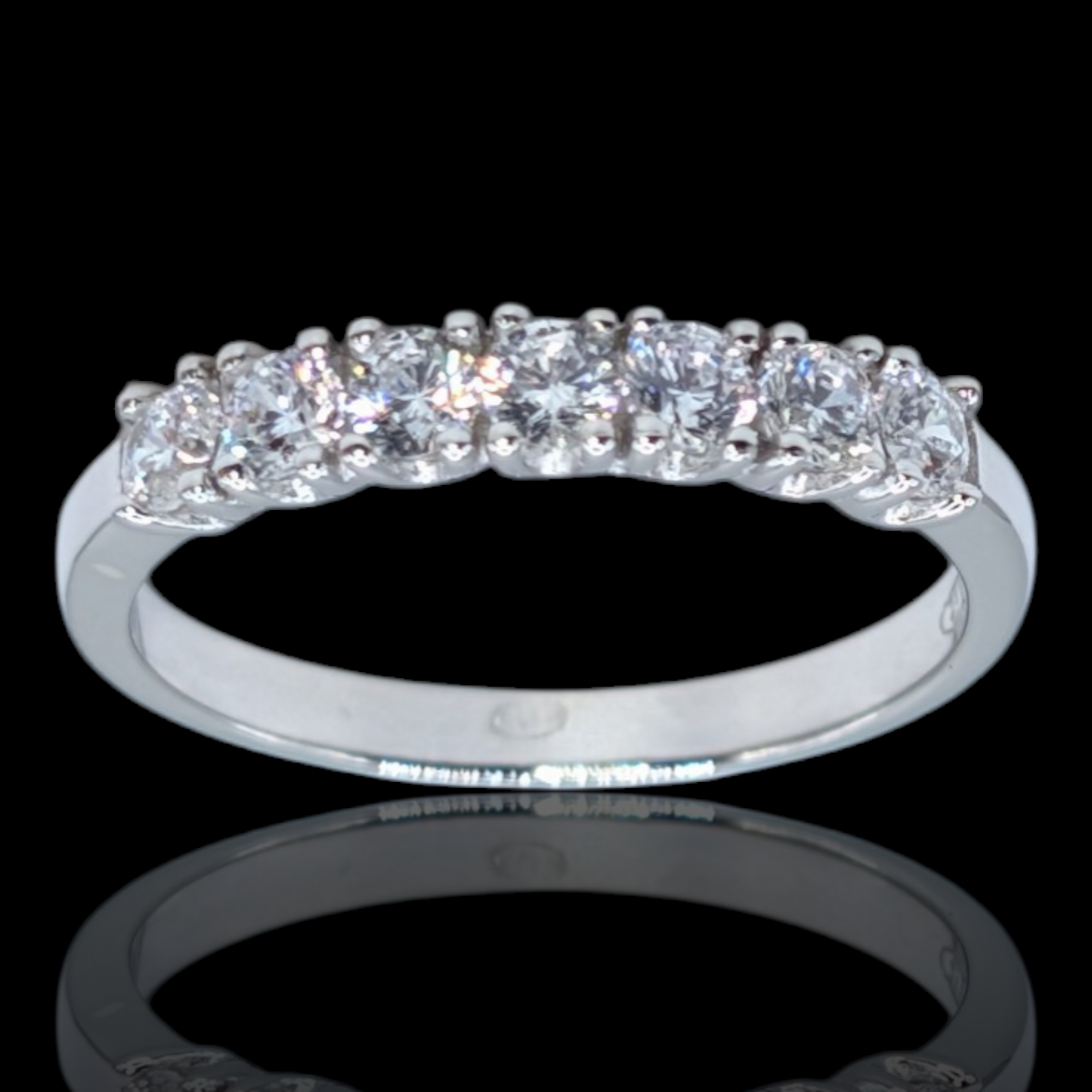 Rhodinierter 925er Silber-Halballianzring mit weißen Zirkonia