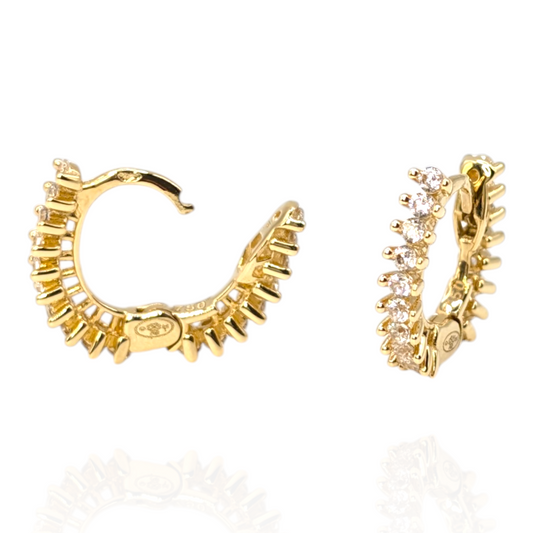 Créoles en Or 750 et Oxydes de Zirconium Blancs