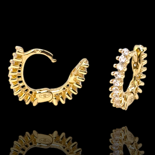 Créoles en Or 750 et Oxydes de Zirconium Blancs