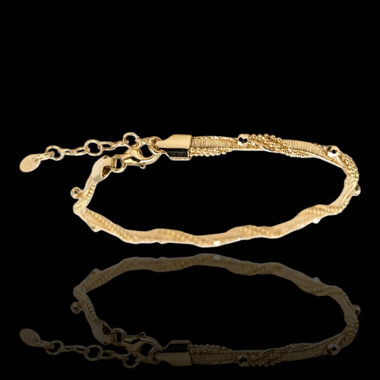 Bracelet Jonc Souple Multi-Rangs en Or 750 (17,5cm + 2cm)