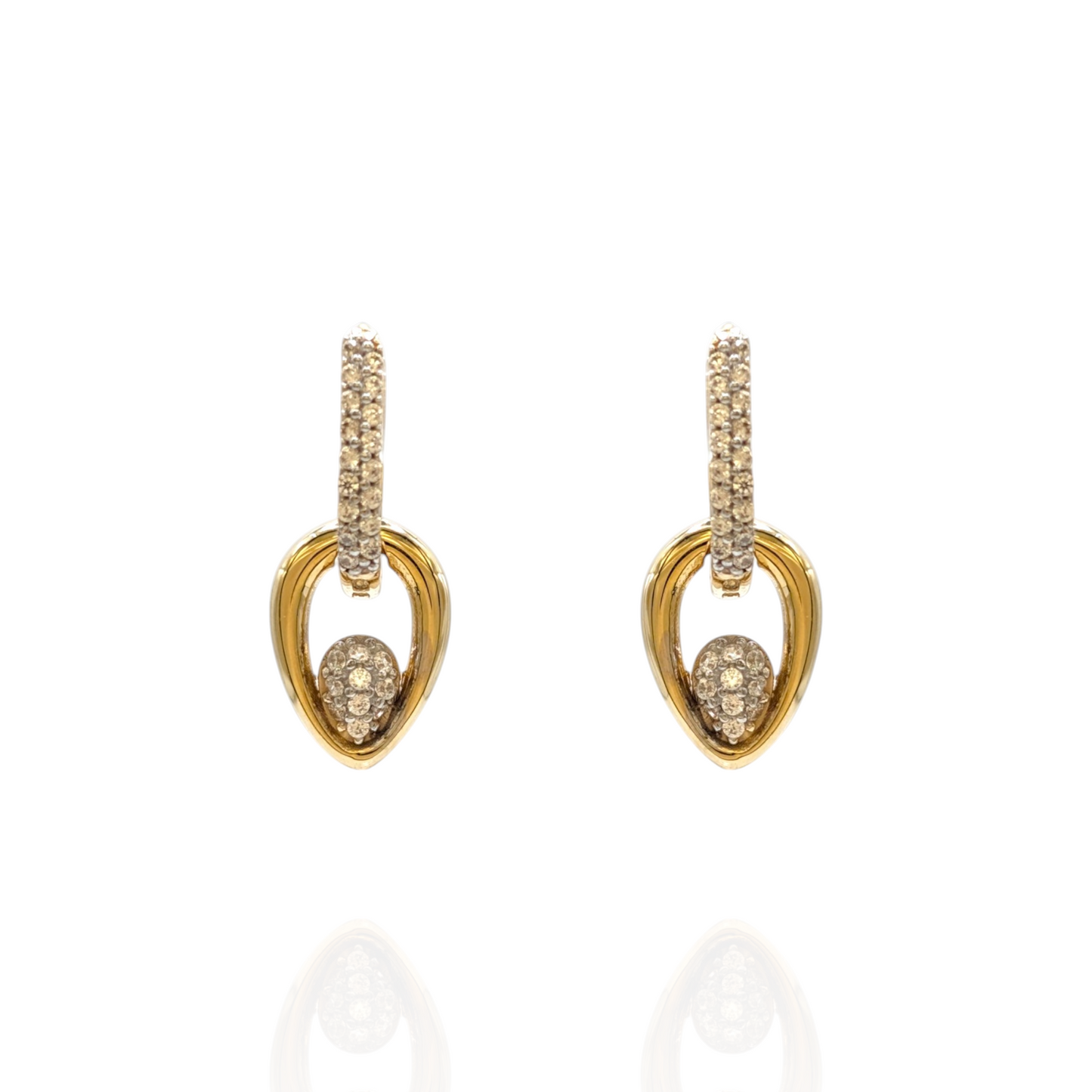 Hängeohrringe aus 750er Gold und Zirkonia