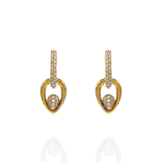 Boucles d'oreilles pendantes en Or 750 et Oxydes de Zirconium