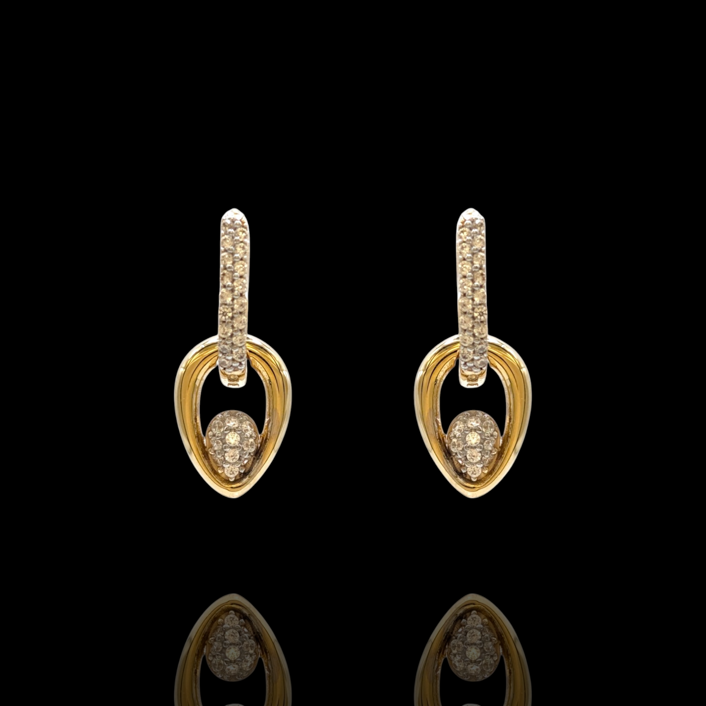 Hängeohrringe aus 750er Gold und Zirkonia
