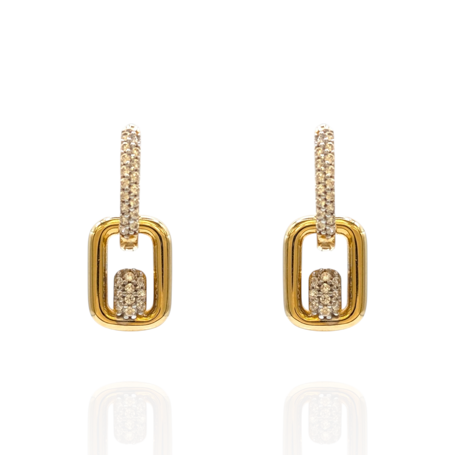 Ohrhänger Gold 750 und weiße Zirkonia