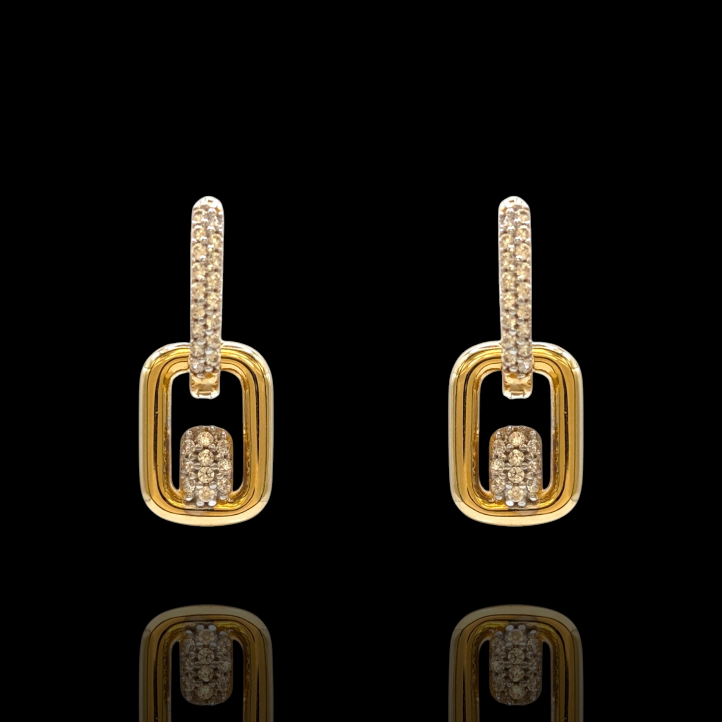 Ohrhänger Gold 750 und weiße Zirkonia