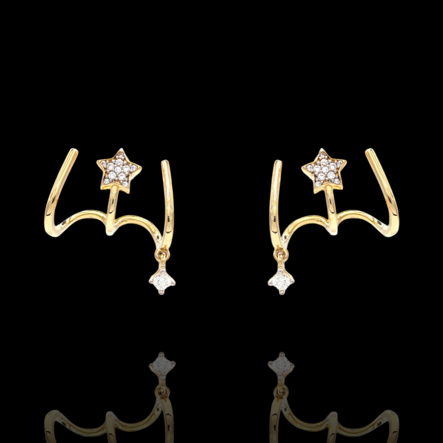 Ohrkletterer aus 750er Gold und Zirkonia
