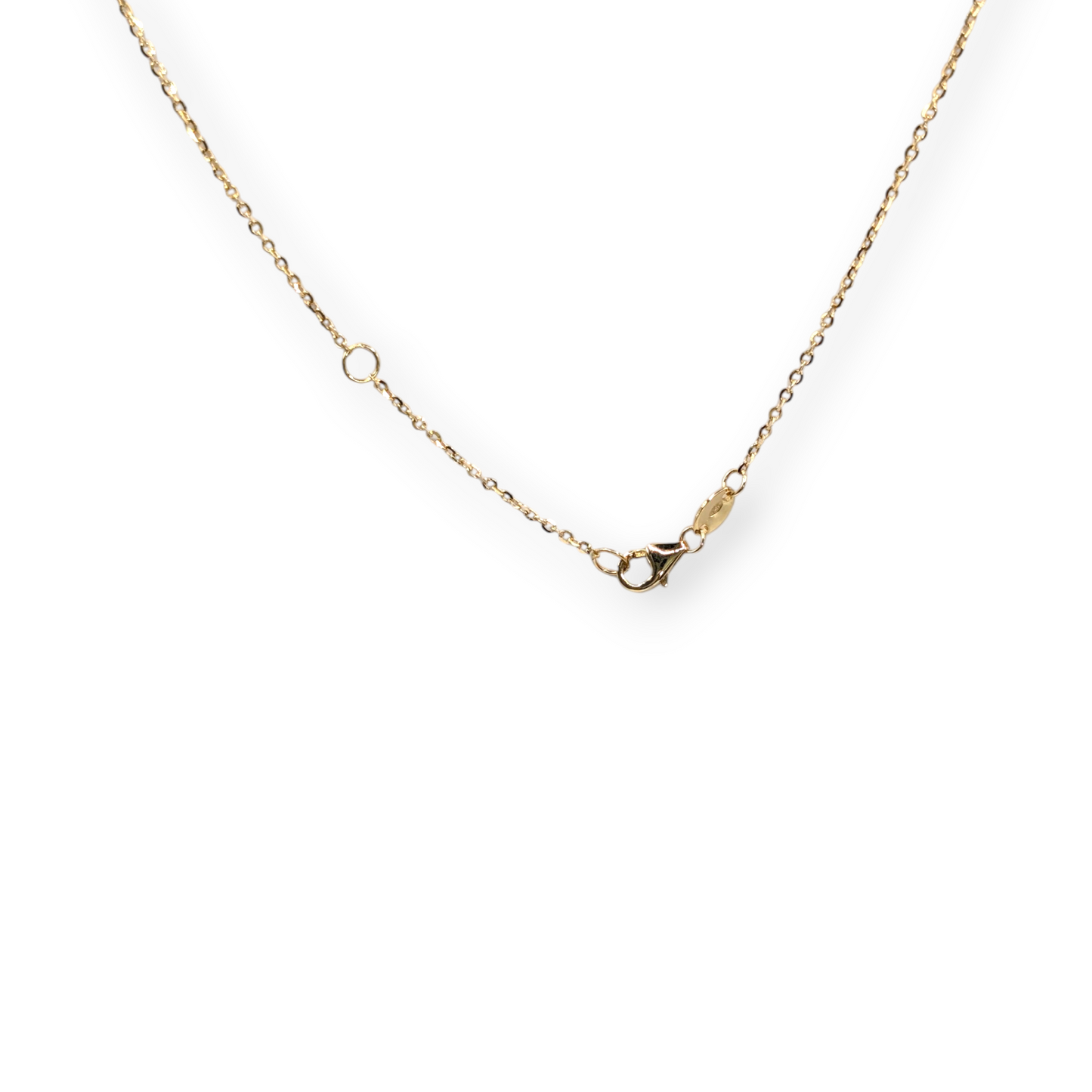 18K Gold Necklace adorned with Butterflies and White Mother-of-Pearl