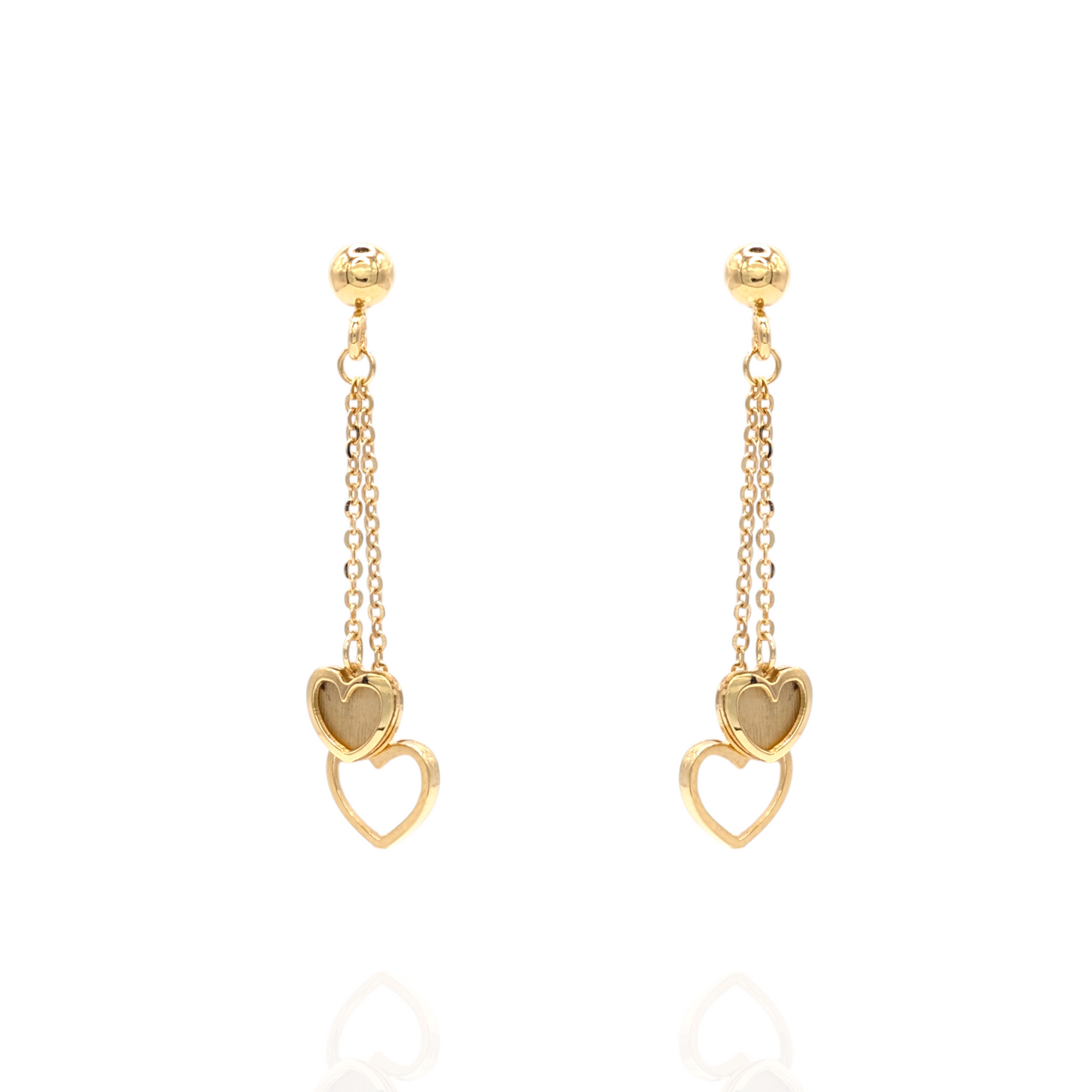 750 Gold Set adorned with Mother-of-Pearl Flowers and Hearts