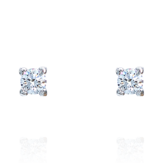 Boucles d’oreilles en argent 925 rhodié et oxydes de zirconium blancs