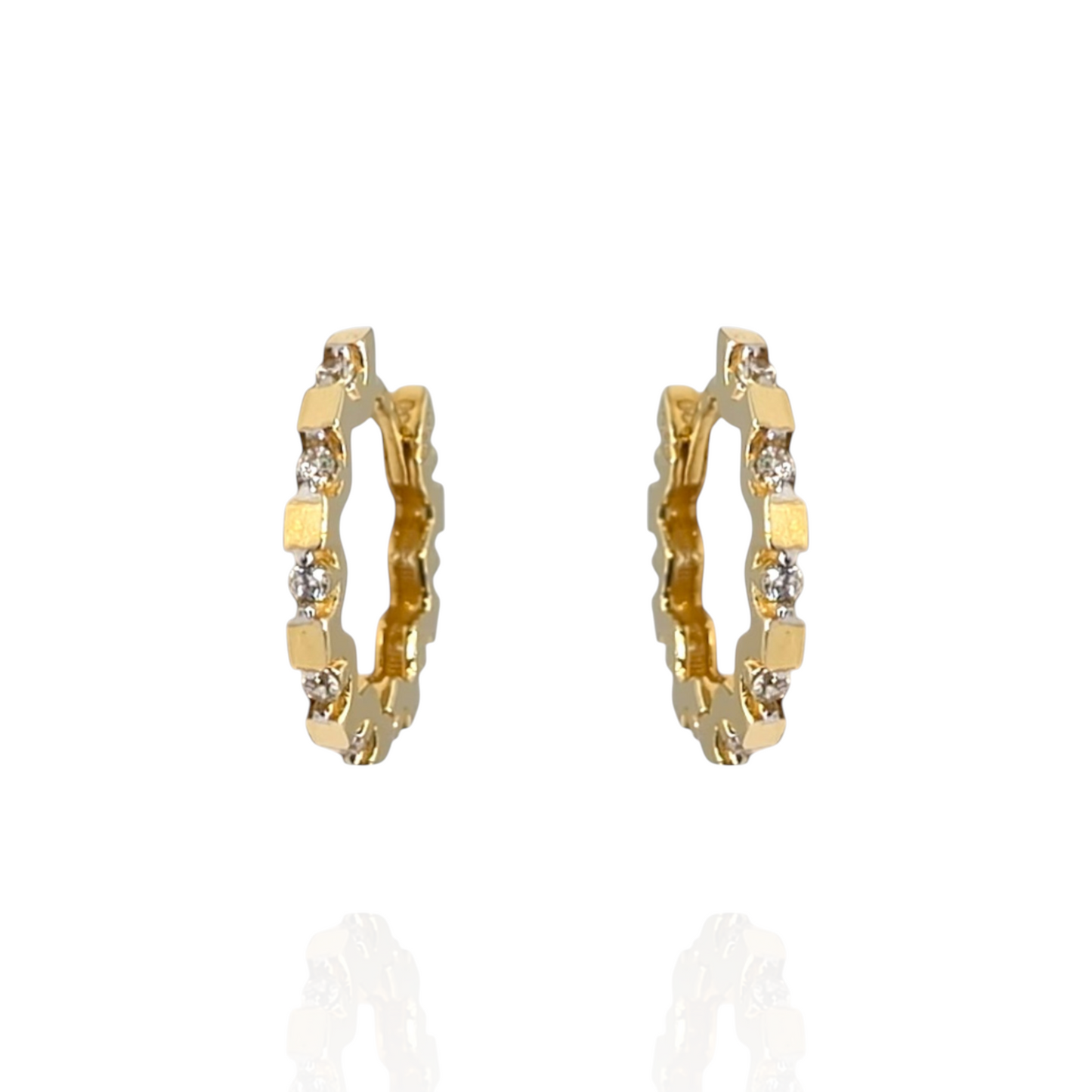 Creolen, 750er Gold und Zirkonia