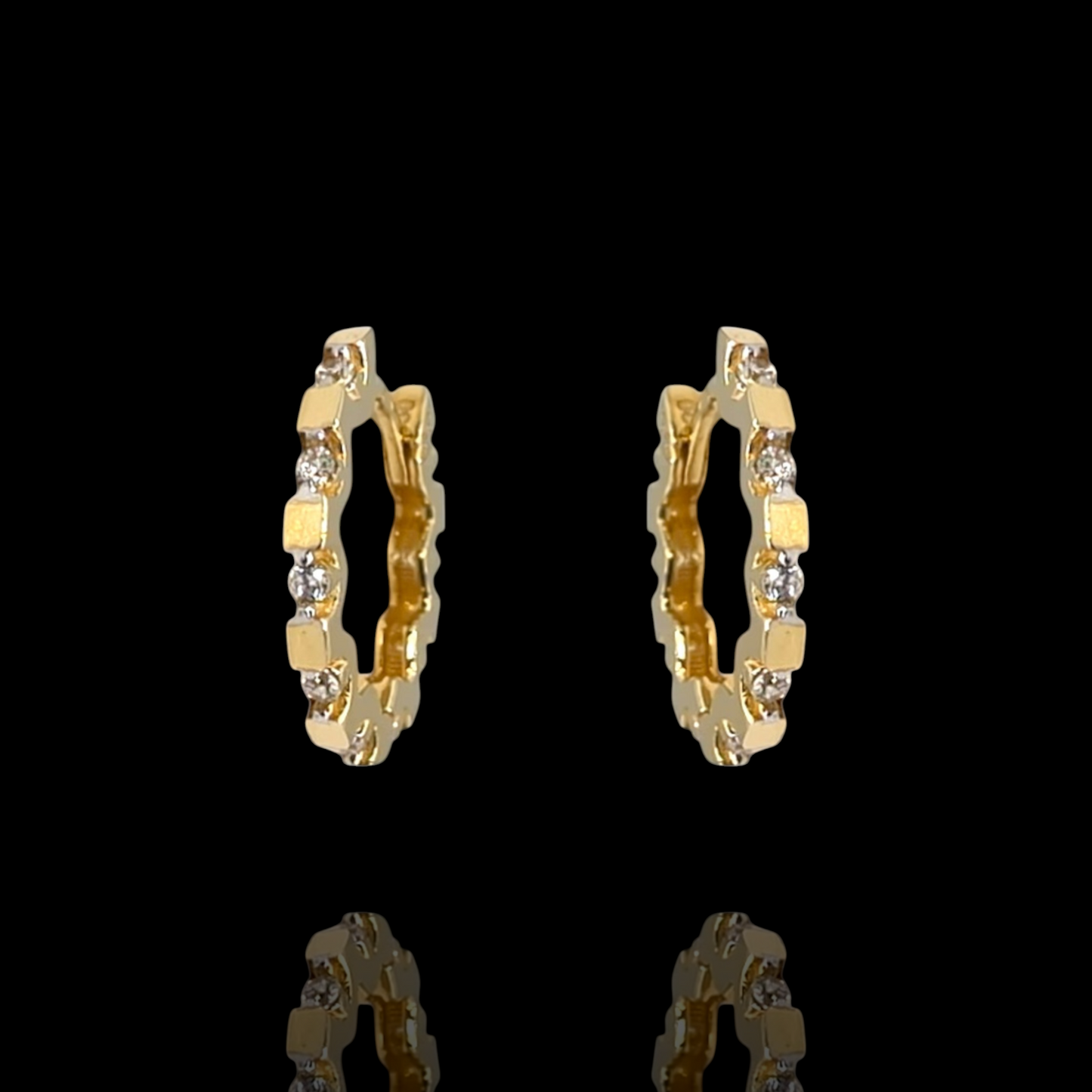 Creolen, 750er Gold und Zirkonia