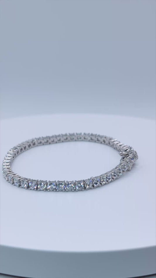 Bracelet Tennis en Argent 925 Rhodié et Oxydes de Zirconium (3mm - 17,5cm)